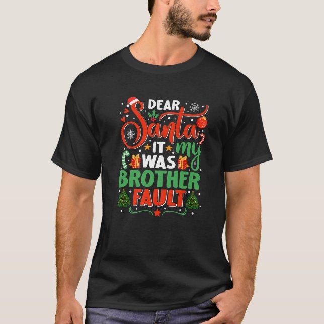 Camiseta Querido Papá Noel, era mi hermano Fault Family Xma (Anverso)