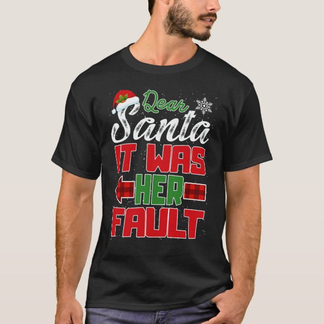 Camiseta Querido Papá Noel Era Su Culpa Compitiendo Con Nav (Anverso)