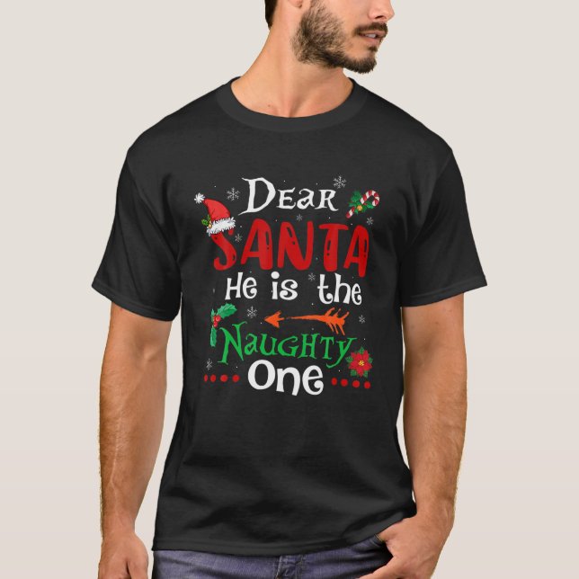 Camiseta Querido Papá Noel Es El Mal Que Coincide Con La Na (Anverso)