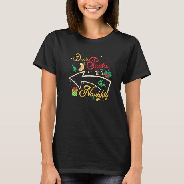 Camiseta Querido Papá Noel Es La Hermana Hermana De Un Herm (Anverso)
