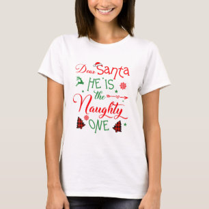 Camiseta querido Papá Noel es la traviesa Christma de la fa