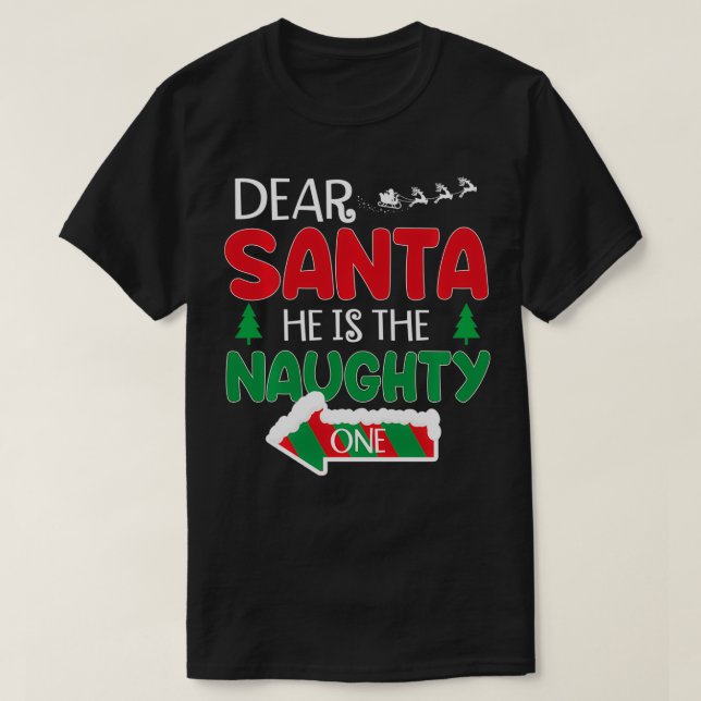 Camiseta Querido Papá Noel es la traviesa pareja C (Diseño del anverso)