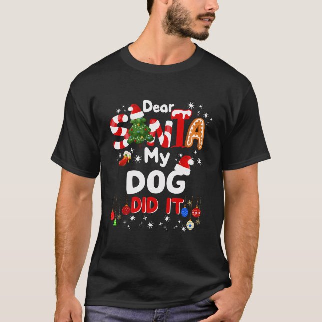 Camiseta Querido Papá Noel, ¿fue el perro el que los Navida (Anverso)