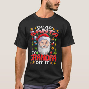 Camiseta Querido Papá Noel lo hizo Navidades graciosos Paja