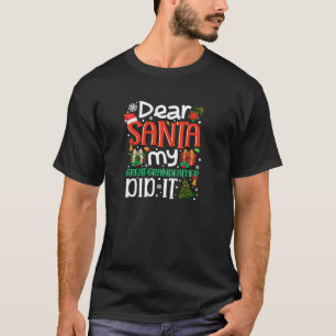 Camiseta Querido Papá Noel, mi abuelo lo hizo divertidas na