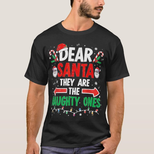 Camiseta Querido Papá Noel Navidades traviesos Navidad Homb (Anverso)