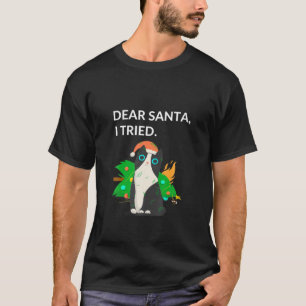 Camiseta Querido Papá Noel, probé a un gato travieso con Na