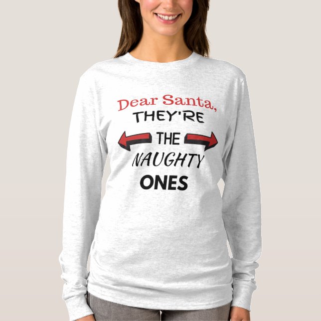 Camiseta Querido Papá Noel, son los traviesos camisas (Anverso)