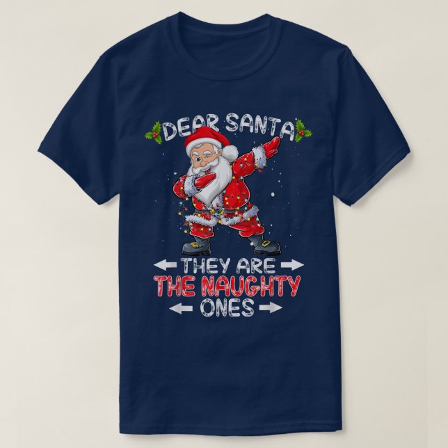 Camiseta Querido Papá Noel, son los traviesos Cristo gracio (Diseño del anverso)