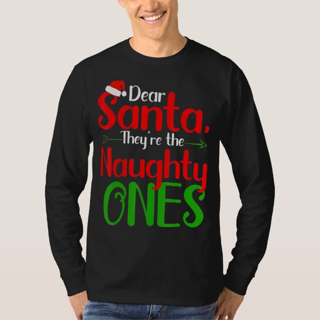 Camiseta Querido Papá Noel, son los traviesos, Feliz Navida (Anverso)