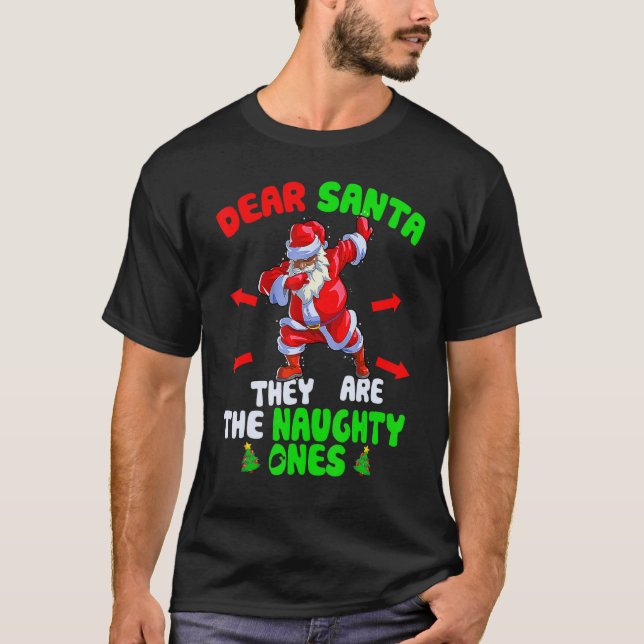 Camiseta Querido Papá Noel, son unos traviesos, Dab Santa B (Anverso)