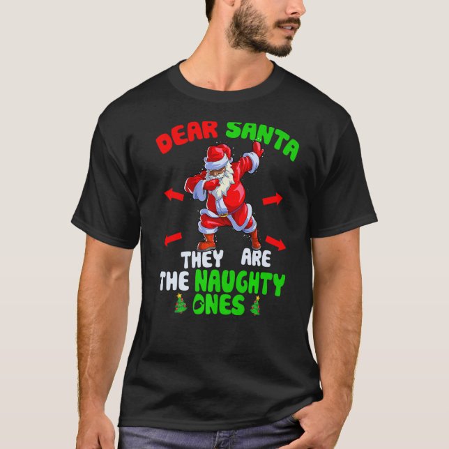 Camiseta Querido Papá Noel, son unos traviesos, Dab Santa B (Anverso)