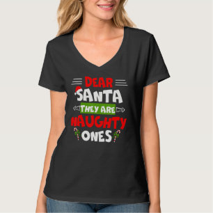 Camiseta Querido Papá Noel Son unos traviesos Navidades Gra