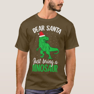 Camiseta Querido Papá Noel, trae a los dinosaurios divertid
