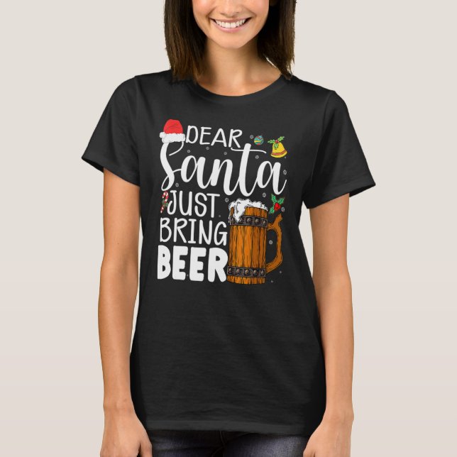 Camiseta Querido Papá Noel, trae a Navidades de cerveza, Go (Anverso)