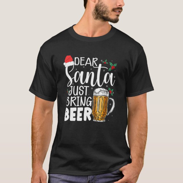 Camiseta Querido Papá Noel, trae a Navidades de cerveza, Go (Anverso)