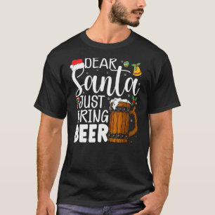 Camiseta Querido Papá Noel, trae a Navidades de cerveza, Go