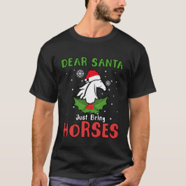 Camiseta Querido Papá Noel, trae caballos, Navidades de cab