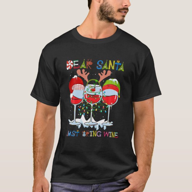 Camiseta Querido Papá Noel, trae vino (Anverso)