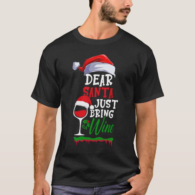 Camiseta Querido Papá Noel, trae vino (Anverso)