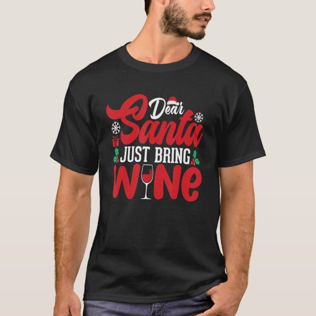 Camiseta Querido Papá Noel, trae vino (Anverso)