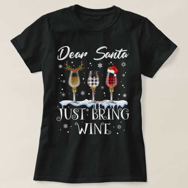Camiseta Querido Papá Noel Traiga A Los Navidades De Vidrio (Diseño del anverso)