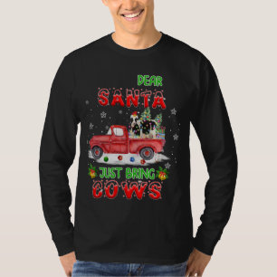 Camiseta Querido Papá Noel Traiga Vacas Santa Granja Camión