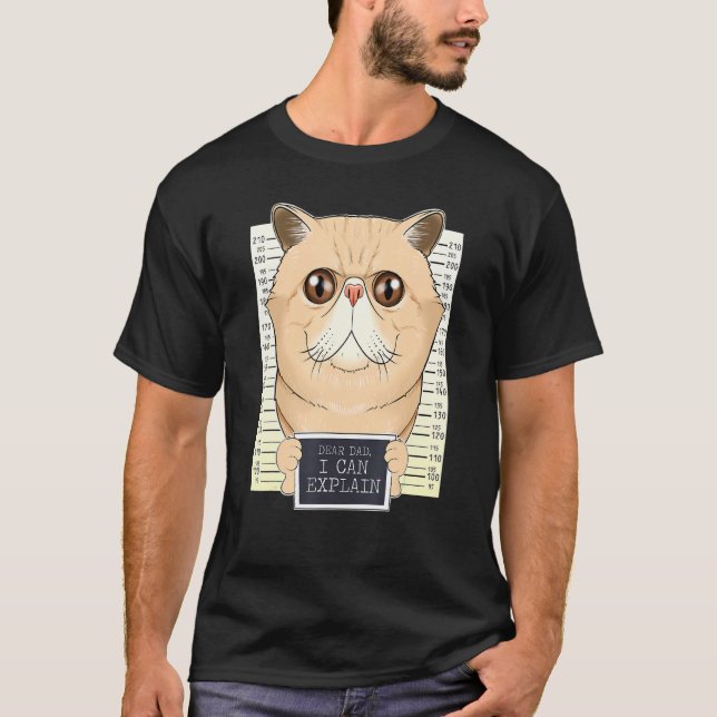 Camiseta Querido papá, puedo explicarle que soy un gato exó (Anverso)