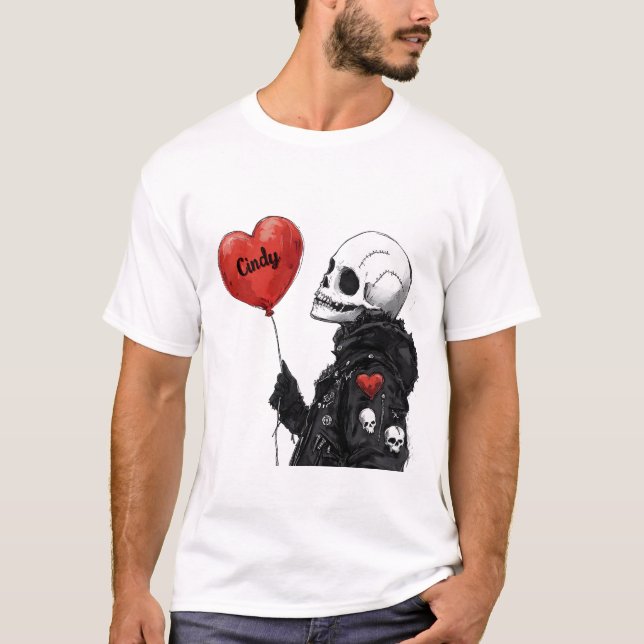 Camiseta Querido Personalizable - Calavera con globo (Anverso)
