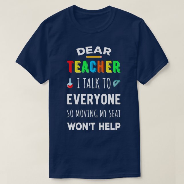 Camiseta Querido Profesor, Hablo Con Todos (Diseño del anverso)