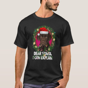 Camiseta Querido Santa Cute Brown Labrador - travieso para