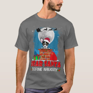 Camiseta Querido Santa Define Naughty Chihuahua Perro Graci