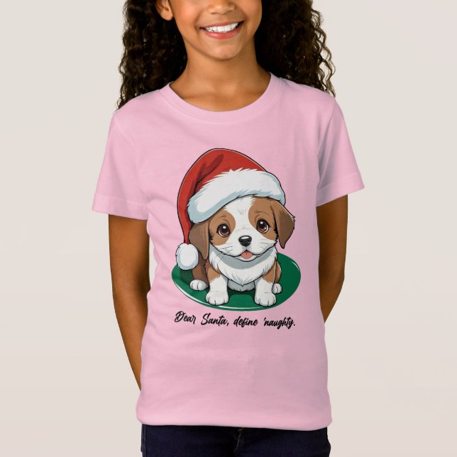 Camiseta Querido Santa, define travieso (Anverso)