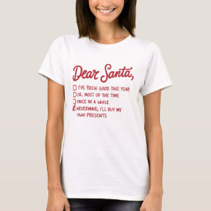 Camiseta Querido Santa - Diseño de Navidad