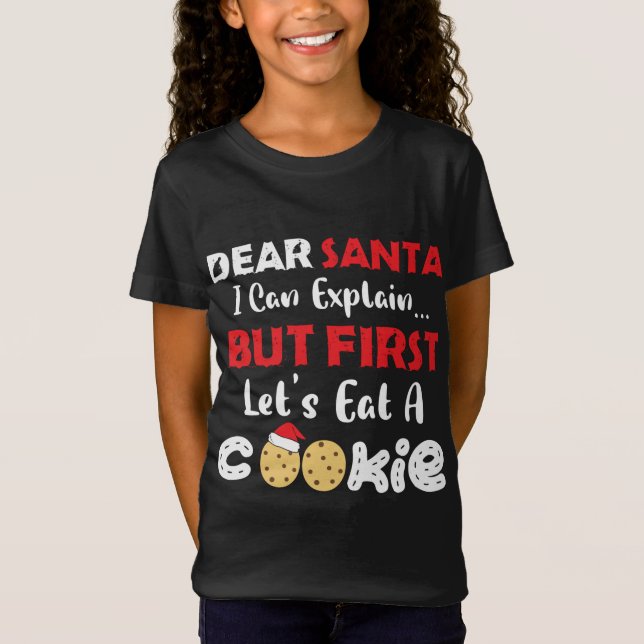 Camiseta Querido Santa Eat: Navidades graciosos de Cookies  (Anverso)