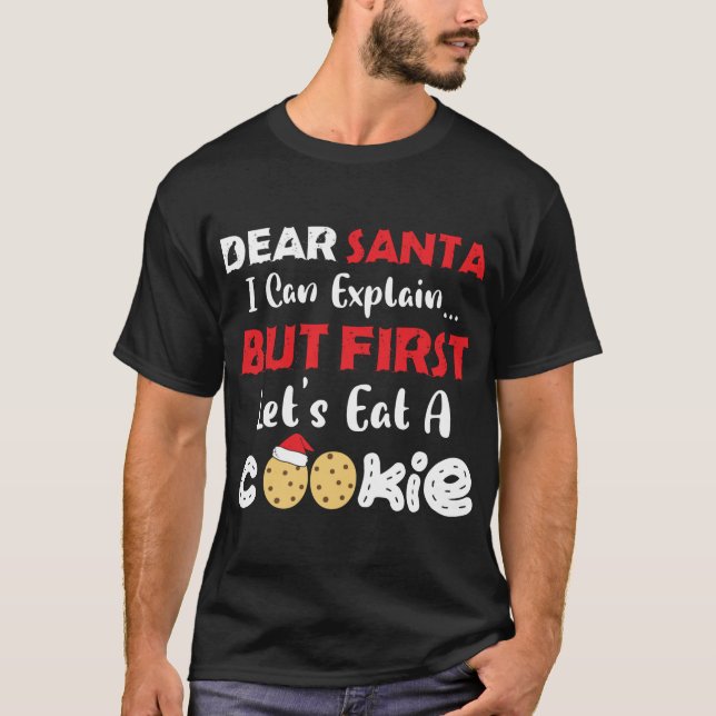 Camiseta Querido Santa Eat: Navidades graciosos de Cookies  (Anverso)