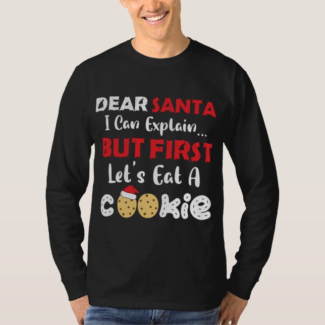 Camiseta Querido Santa Eat: Navidades graciosos de Cookies  (Anverso)