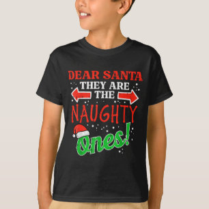 Camiseta Querido Santa Ellos Los Traviesos Navidad Xmas Hom