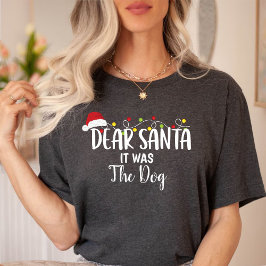 Camiseta Querido Santa, era el perro Navidad gracioso negro