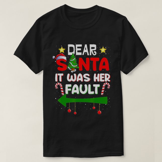 Camiseta Querido Santa, fue culpa suya y de sus Navidades (Diseño del anverso)