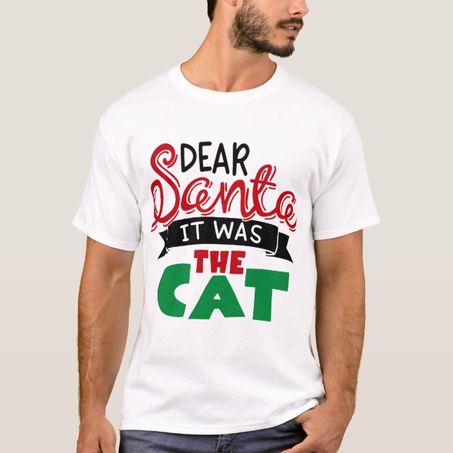 Camiseta Querido Santa Fue El Gato (Anverso)