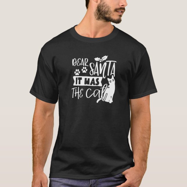 Camiseta Querido Santa Fue El Gato   Navidad Festejo Navida (Anverso)