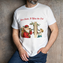 Camiseta Querido Santa, fue el gato navidades graciosos de 