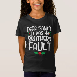Camiseta Querido Santa Fue La Culpa De Mi Hermano