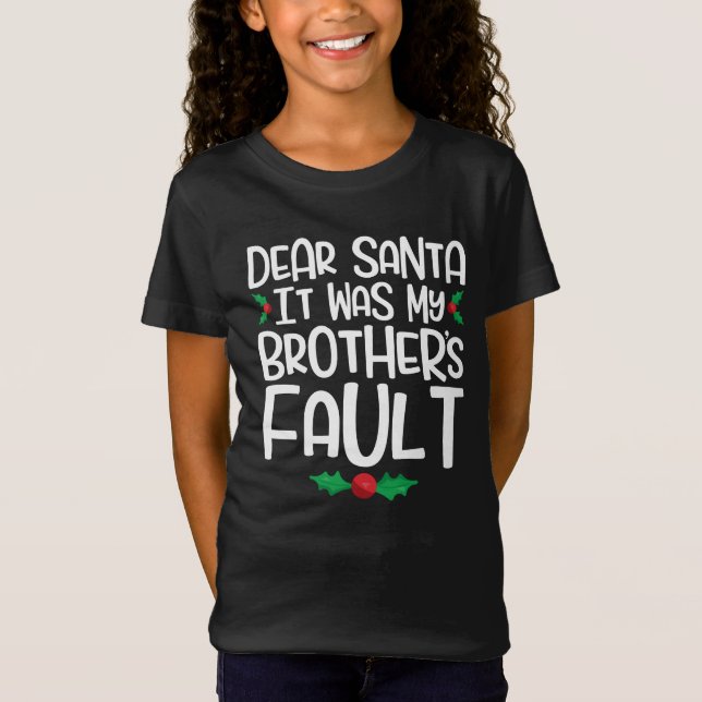 Camiseta Querido Santa Fue La Culpa De Mi Hermano (Anverso)