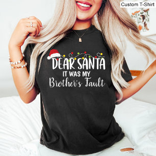 Camiseta Querido Santa, fue la culpa de mi hermano las dive