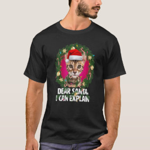 Camiseta Querido Santa Gato Bengal Lindo fue travieso en Na