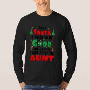 Camiseta Querido Santa I Intentó Ser Bueno, Mi Tía Graciosa
