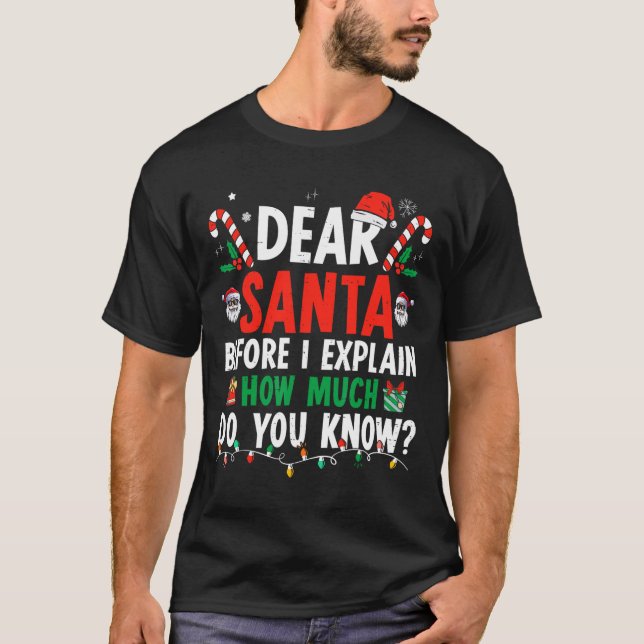 Camiseta Querido Santa I puedo explicar a los Navidades div (Anverso)