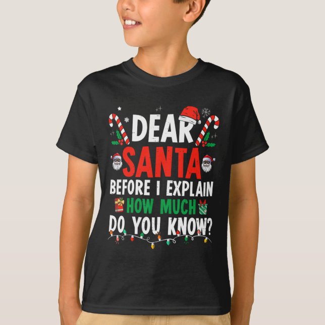 Camiseta Querido Santa I puedo explicar a los Navidades div (Anverso)